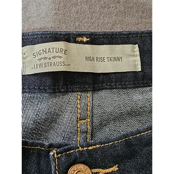 Levis Jeans Womens 20M Blue Dark High Rise Signature Skinny Stretch - Picture 3 of 10